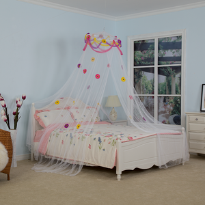 Girls Hanging Mosquito Nets Portable Circular Bedroom Canopy with Flowers