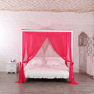 Rose Red Multi-door Mesh Curtain Simple Romantic Square Mosquito Net 1.5m1.8m2.0m Large Bed Adult Mosquito Net