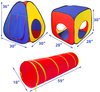 Boys And Girls Gift Collapsible Children Play Tent Toy Games Toddlers Kids Playhouse 3-In-1 Play Tent Set