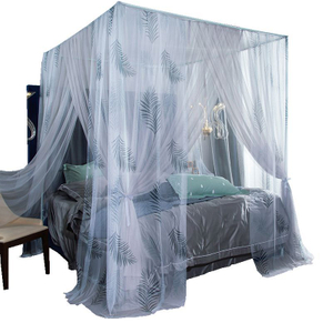 Nordic Princess Wind Leaf Printing 1.5, 1.8, 2m Bed Square Mosquito Net