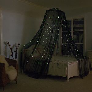Amazing Best Sales Growing In The Dark Stars Theme Set Black Bed Canopy Mosquito Net