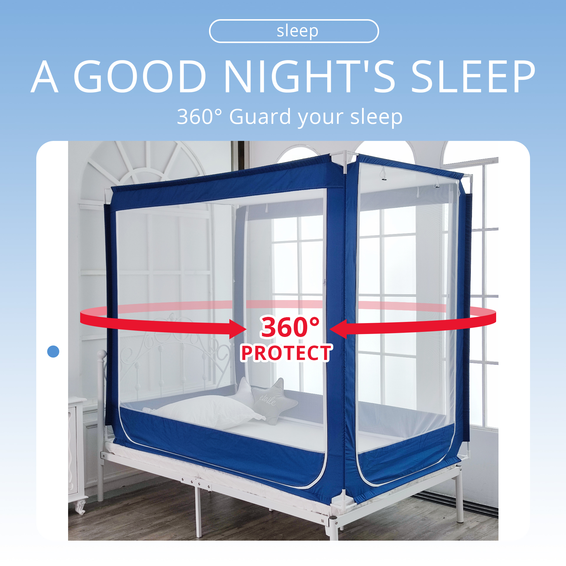 Bed Net with Metal Support Mosquito Net