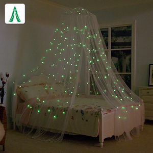 Luminous Stars Luxury Double Bed Mosquito Net Round Top King Size Bed Mosquito Netting