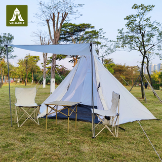 Portable Tent Hexagonal Pyramid Tent Outdoor Big Camping Tents Travel Waterproof Sunscreen