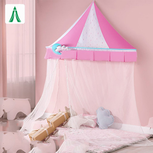 Indoor Children's Pink Color Hanging Bed Canopy for Kids