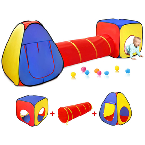 Boys And Girls Gift Collapsible Children Play Tent Toy Games Toddlers Kids Playhouse 3-In-1 Play Tent Set